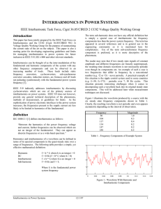 Interharmonics in Power Systems - IEEE Standards Working Group