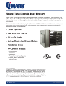 Finned Tube Electric Duct Heaters