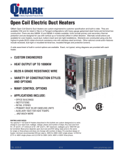 Open Coil Electric Duct Heaters Sales Flyer