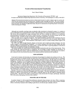 Trends in Electromechanical Transduction