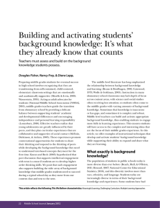 Building and activating students` background knowledge