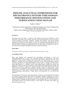 precise analytical expressions for mechatronics systems time