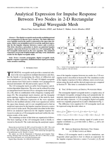 Analytical expression for impulse response between two nodes in 2