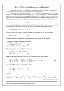 How to Write Analytical Expressions and Equations