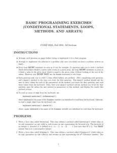 basic programming exercises (conditional statements, loops