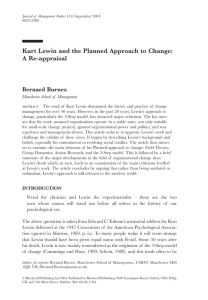 Kurt Lewin and the Planned Approach to Change: A Re
