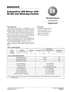 DN05020 - Automotive LED Driver with On/Off and Dimming Control