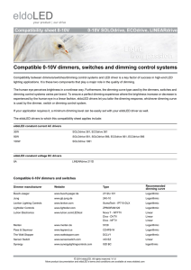 Compatible 0-10V dimmers, switches and dimming control systems