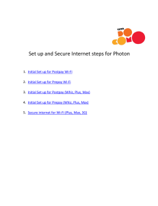 Set up and Secure Internet steps for Photon