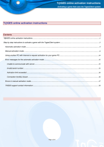 T@GES online activation instructions T@GES online