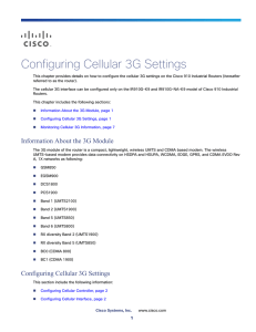 Configuring Cellular 3G Settings