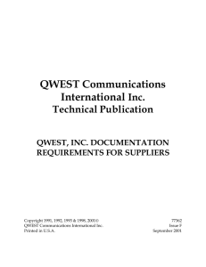 77362, Qwest Communications, Inc. Documentation