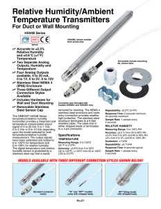 Relative Humidity/Ambient Temperature Transmitters