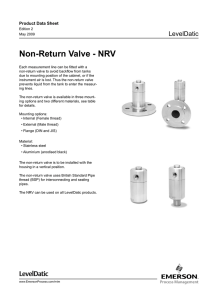 Non-Return Valve - NRV - Emerson Process Management