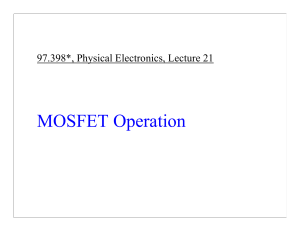 MOSFET Operation