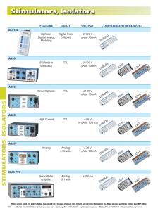 S TIM U LA T O R S, IS O LA T O R S Digital Linear Stimulus Isolator