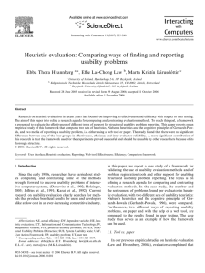 Heuristic evaluation: Comparing ways of finding and reporting