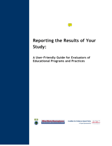 Reporting the Results of Your Study - Coalition for Evidence