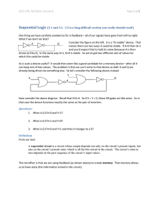EECS 270, Fall 2014, Lecture 6 Page 1 of 8 Sequential Logic (3.1