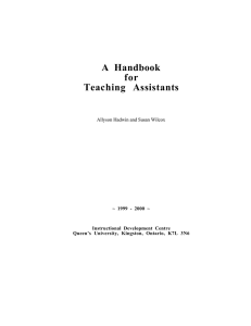 A Handbook for Teaching Assistants