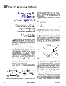 a PDF of Designing LC Wilkinson Power Splitters