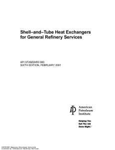 Shell–and–Tube Heat Exchangers for General Refinery Services