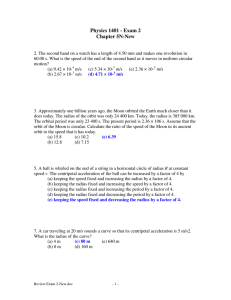 Physics 1401 - Exam 2 Chapter 5N