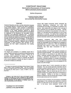 CONSTRAINT EQUATIONS: Declarative Expression of