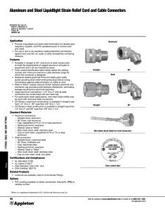 Aluminum and Steel Liquidtight Strain Relief Cord and Cable