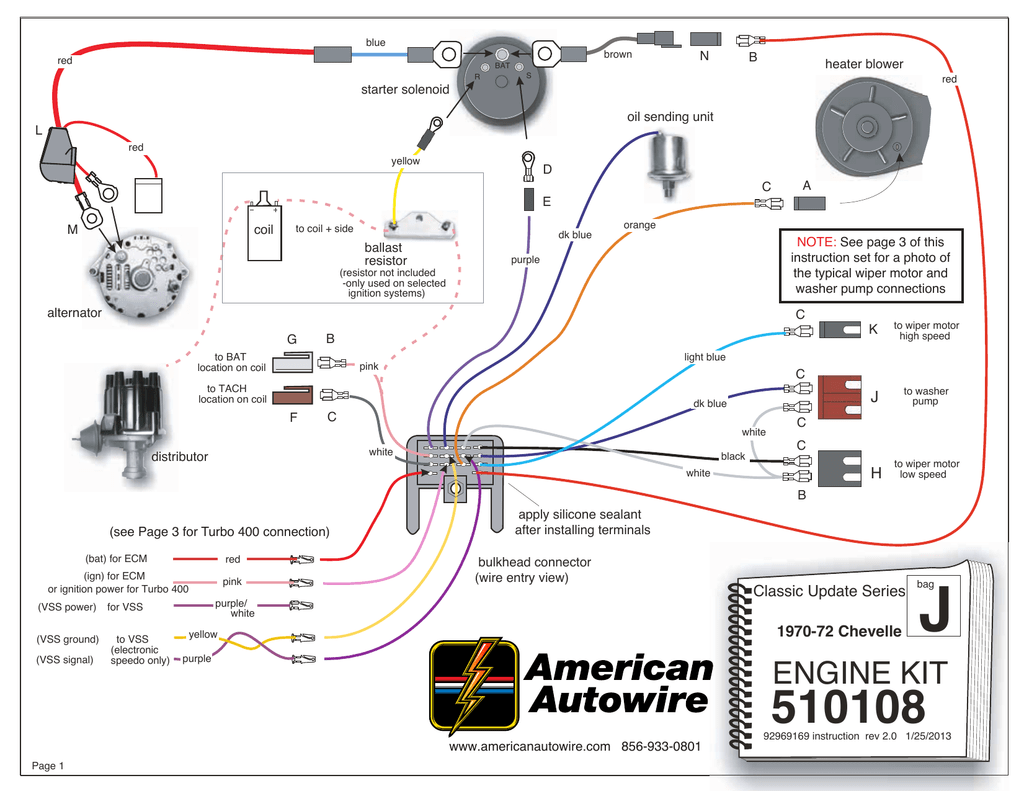 ENGINE WIRING KIT , 1970-1972 Chevelle 1971 chevelle starter wire diagram 