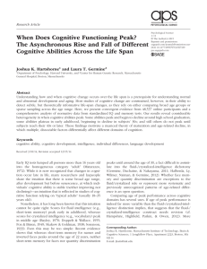 When Does Cognitive Functioning Peak? The