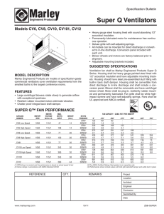 Super Q Ventilators Specification Bulletin