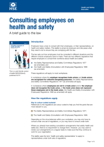Consulting employees on health and safety: A brief guide to
