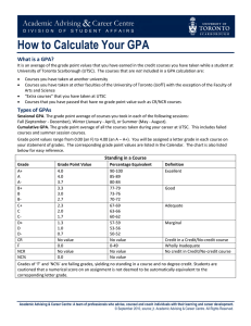 How to Calculate Your GPA - University of Toronto Scarborough