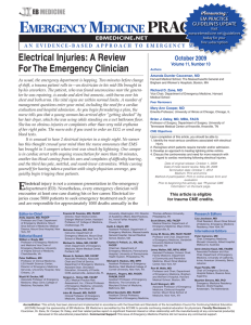 Electrical Injuries: A Review For The Emergency Clinician