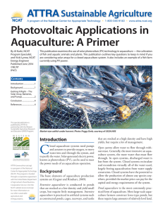 Photovoltaic Applications in Aquaculture: A Primer