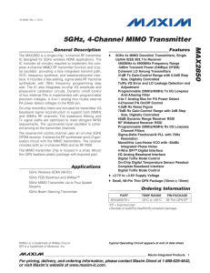 5GHz, 4-Channel MIMO Transmitter MAX2850