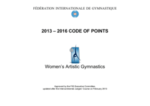 2013 – 2016 CODE OF POINTS Women`s Artistic Gymnastics