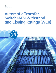 Automatic Transfer Switch (ATS) Withstand and Closing Ratings