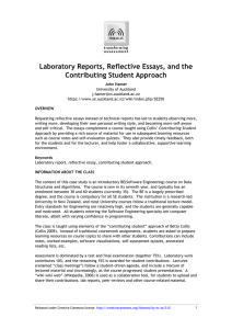 Laboratory reports reflective essays and contributing student approach