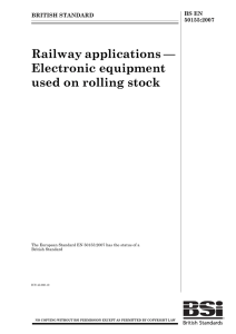 Railway applications — Electronic equipment used on rolling stock