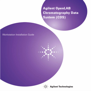 Agilent OpenLAB CDS - Workstation Installation Guide