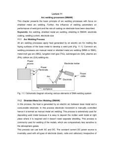 Lecture 11 Arc welding processes (SMAW) This chapter