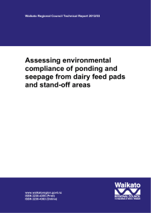 Assessing environmental compliance of ponding and seepage from