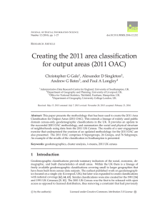 Creating the 2011 area classification for output areas (2011 OAC)