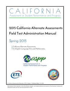 CAA Field Test Administration Manual