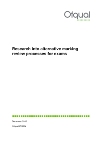 Research into alternative marking review processes for