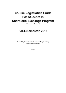 Course Registration Guide for Fall Semester 2016