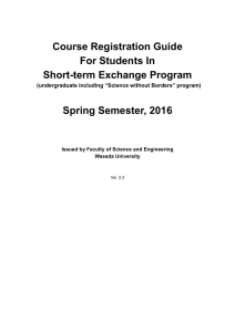 Course Registration Guide for Spring Semester 2016