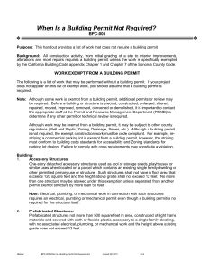 BPC-005 When Is a Building Permit Not Required